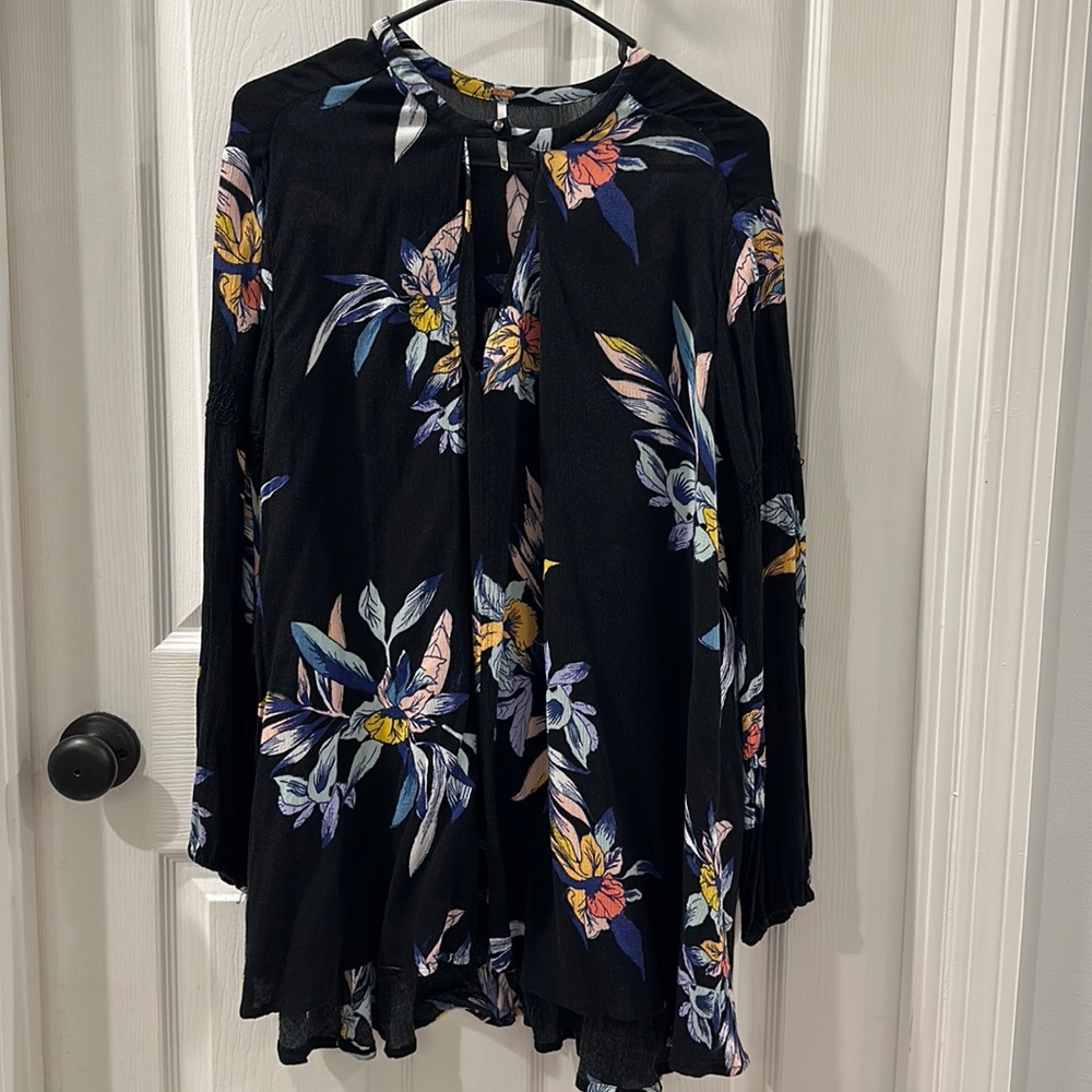 Free people black floral tunic